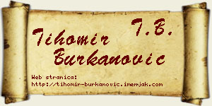 Tihomir Burkanović vizit kartica